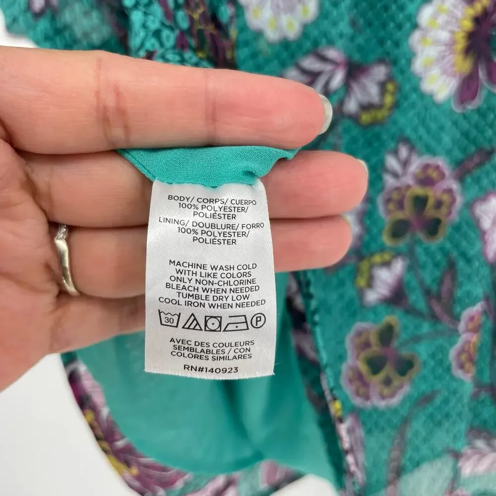 Loft Puff Sleeve Floral Top Size Medium